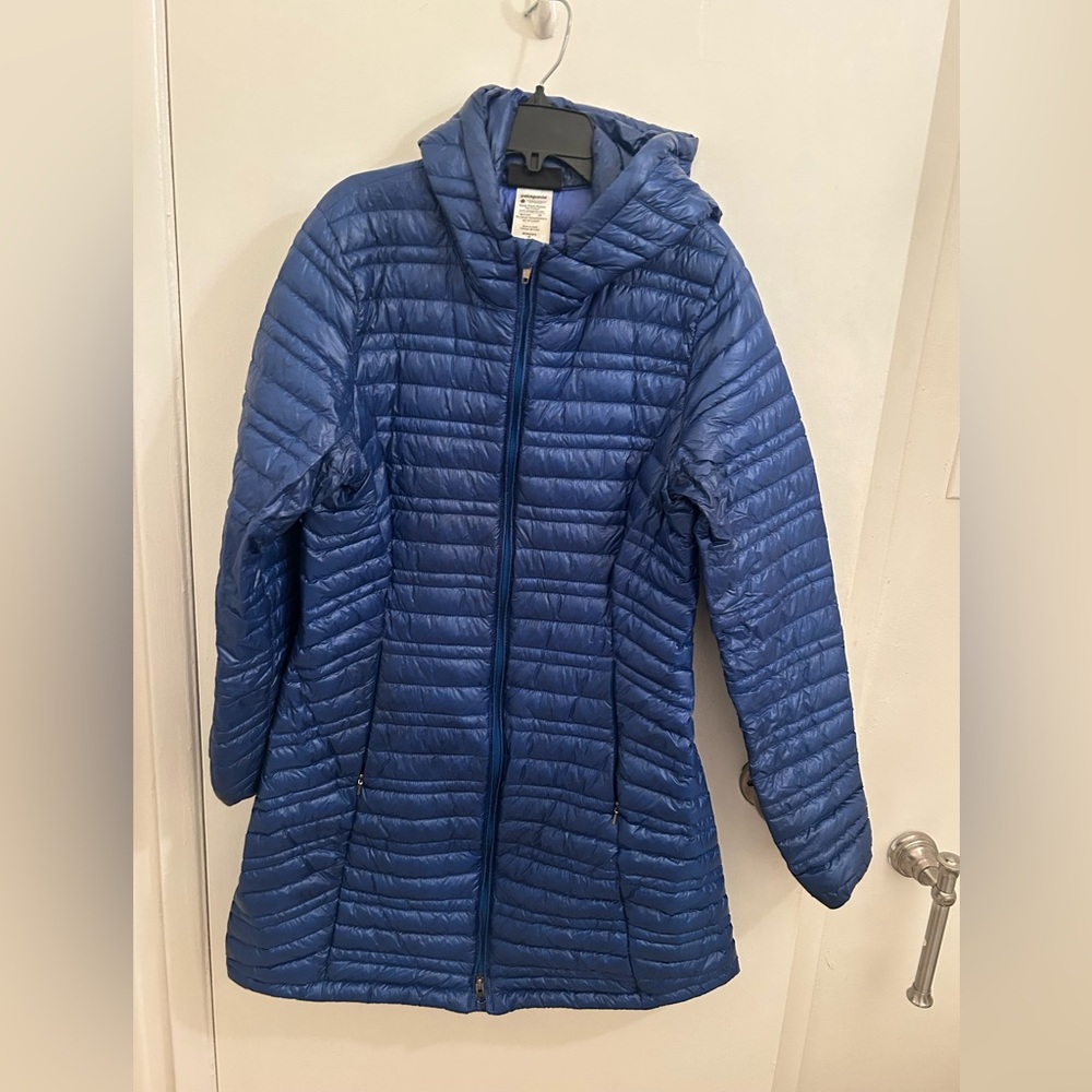 Patagonia Electric Blue A-Line Down Quilter Puffer Jacket
